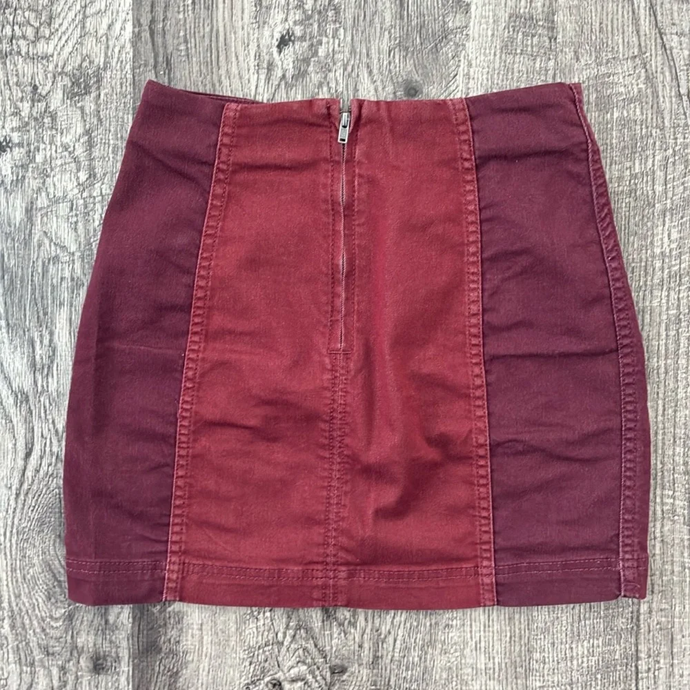 Free People Modern Femme Mini Skirt ✧ Red/Burgundy ✧ Size 0